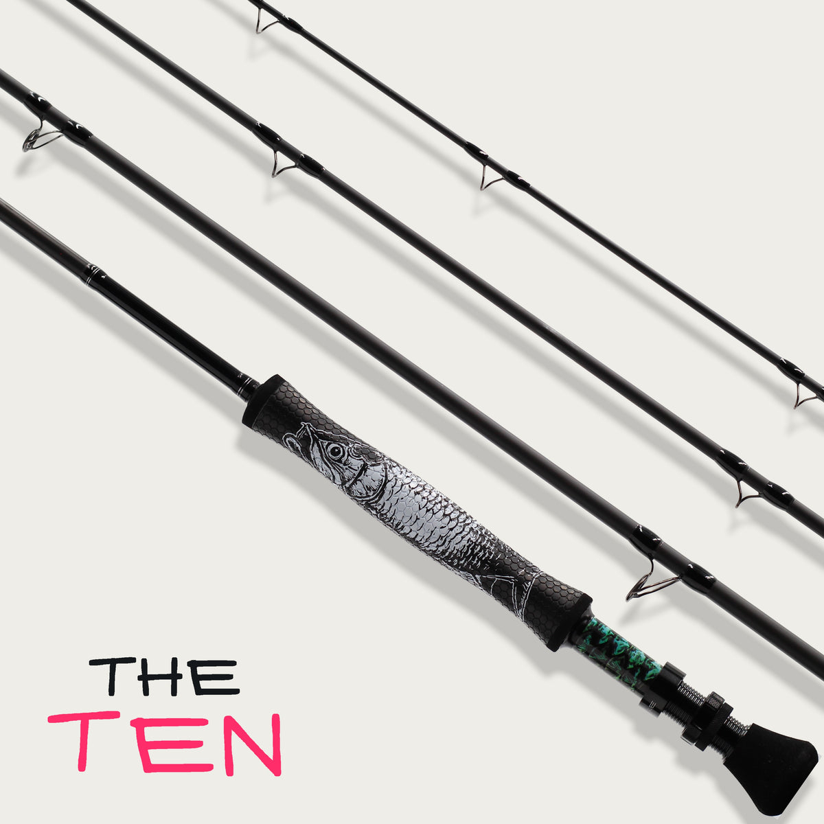 Folklore 9-foot 10-weight fly rod with Ed Anderson grip art, The Ten