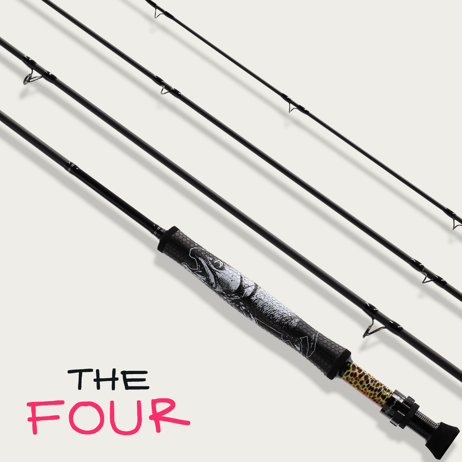 Folklore 9-foot 4-weight fly rod with Ed Anderson grip art, The Four